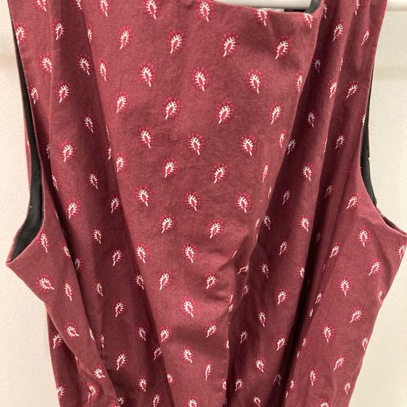 L. L. Bean Signature Maroon Paisley Dress. Size 10 - Picture 7 of 8